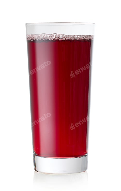 Preview: Glass of Refreshing Red Juice on White Backdrop