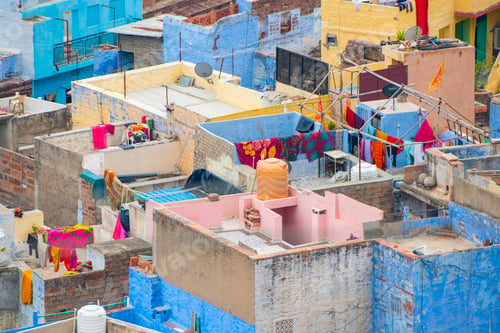 Preview: Aerial view of Jodhpur Blue City. Jodphur, Rajasthan, India