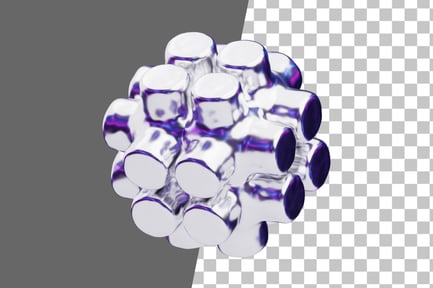 Preview: Chromatic Abstract Iridescent Star Nodes 3D Icon