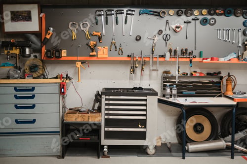 Preview: Tools background. Equipment for garage shop