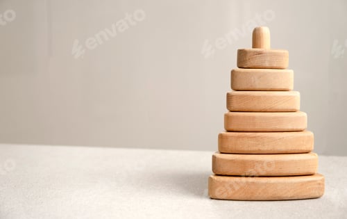 Preview: Modern wooden pyramid.