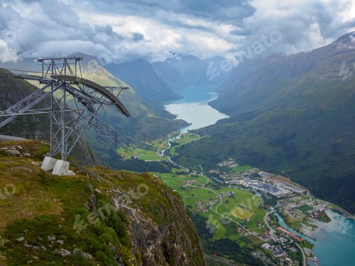 Preview: Breathtaking view of a fjord and landscape in Norway