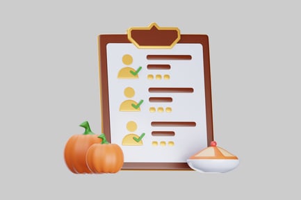 Preview: Clipboard with checklist and pumpkins