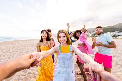 Preview: Group of young best friends bonding outdoors