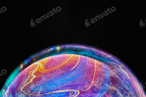 Abstract Multicolor Sphere Against Black Background