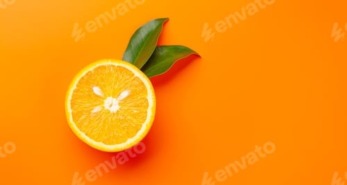 Preview: Fresh ripe orange fruit on orange background