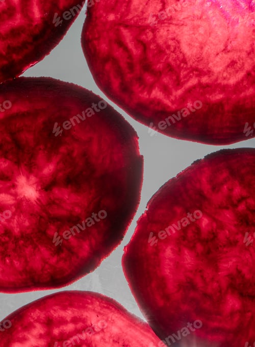 Preview: Round textured slices of beetroot