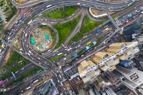 Preview: Causeway Bay, Hong Kong 07 May 2019: Top view of Hong Kong city