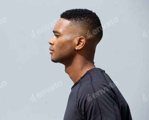 Preview: Side view of a young african american man