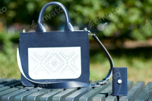 Preview: Little keykeeper on the bag s background,made in blue colors