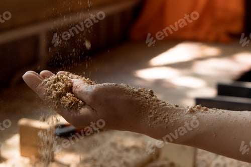 Preview: Sawdust in wood workshop