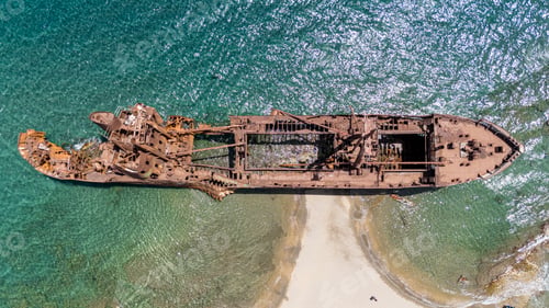 Preview: Valtaki beach with Dimitrios Shipwreck. Greece
