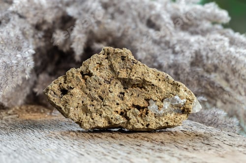 Preview: Quartz and Tridymite Mineral Stone on Wood