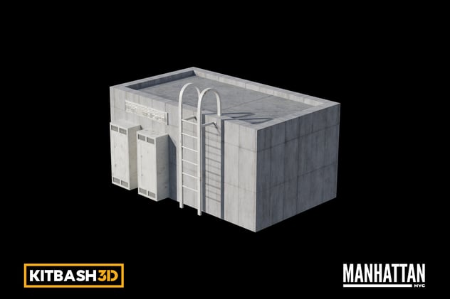 Kitbash: Manhattan - Rooftop Entrance A 3D, Incl. building part ...
