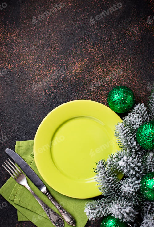Preview: Christmas or New year festive table setting