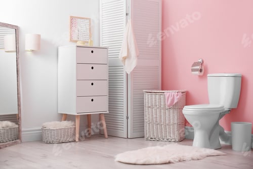 Preview: Toilet bowl in modern bathroom interior