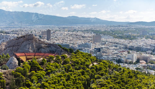 Preview: Athens, Greece. Lycabettus open air theatre and city general view