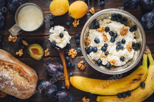Preview: Healthy dessert from cottage cheese and fruits