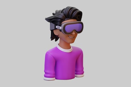 Preview: Cartoon person with vr headset