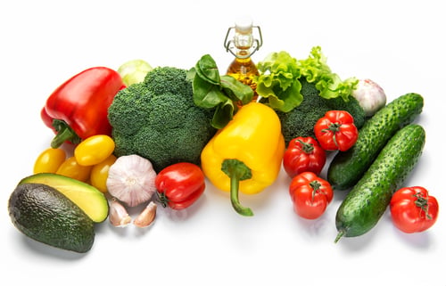 Preview: Fresh vegetables and olive oil for a healthy diet