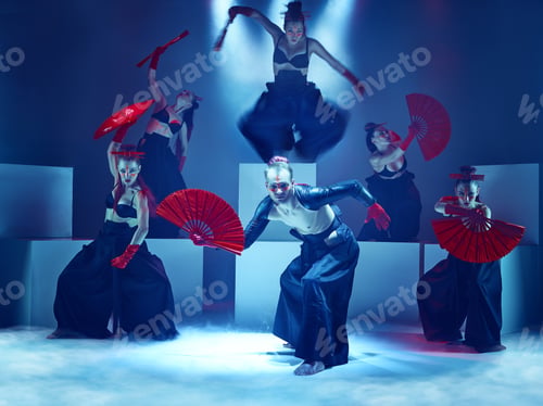 Preview: The group of modern ballet dancers