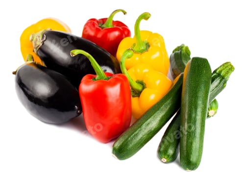 Preview: Fresh vegetables isolated on white