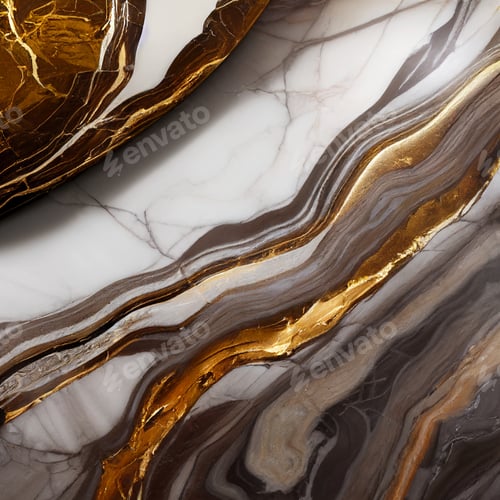 Preview: Background of the marble pattern with golden lines - Digital Generate Image
