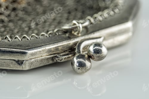 Preview: The Intricate Clasp of a Vintage Metal Mesh Purse - PMA