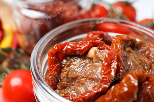 Preview: Concept of tasty food - sun-dried tomato