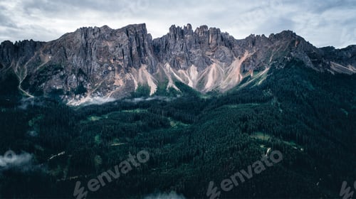 Preview: Aeril view of mountains and forest in europe on the alps