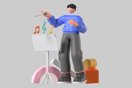 Preview: Cartoon Conductor Character