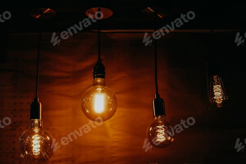 Preview: Close up shot of light bulbs in an elegant atmosphere