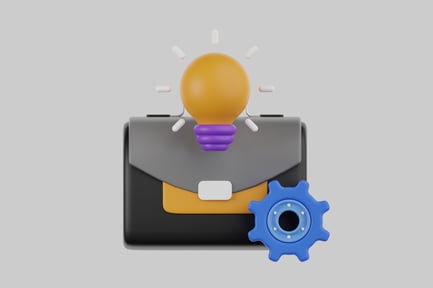 Preview: Business idea briefcase with cog