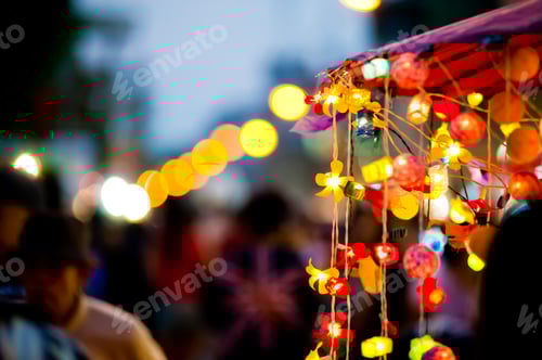 Preview: Fairy lights at Chiang Mai’s night market, Thailand, Southeast Asia