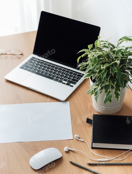 Preview: Office workplace with laptop