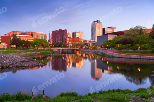 Preview: Rochester, Minnesota, USA cityscape on the Zumbro River