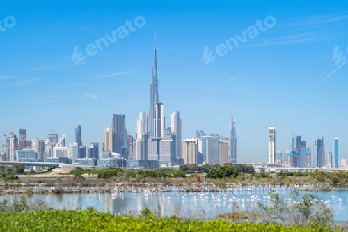 Preview: Dubai Downtown skyline, United Arab Emirates or UAE. Urban city.