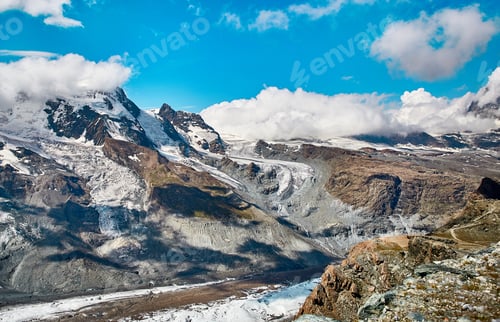 Preview: Landscape of snowy mountains, swiss Alps