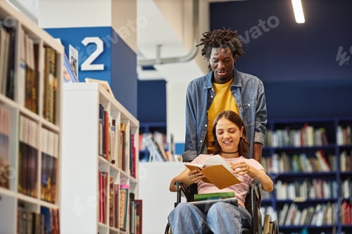 Preview: Friend Assisting Student with Disability in Library