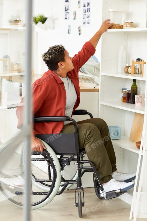 Preview: Disabled woman at home