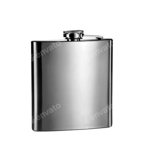 Preview: Stainless hip flask isolated