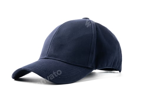 Preview: Navy Blue Baseball Cap on a White Background With Clear Lighting