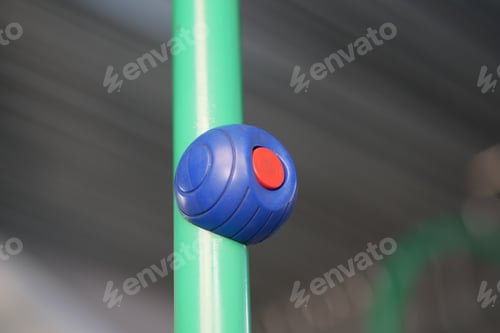 Preview: Closeup of Bus bell switch for stop inside the public bus