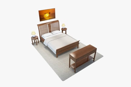 Preview: Elegant Wooden Bedroom Ensemble