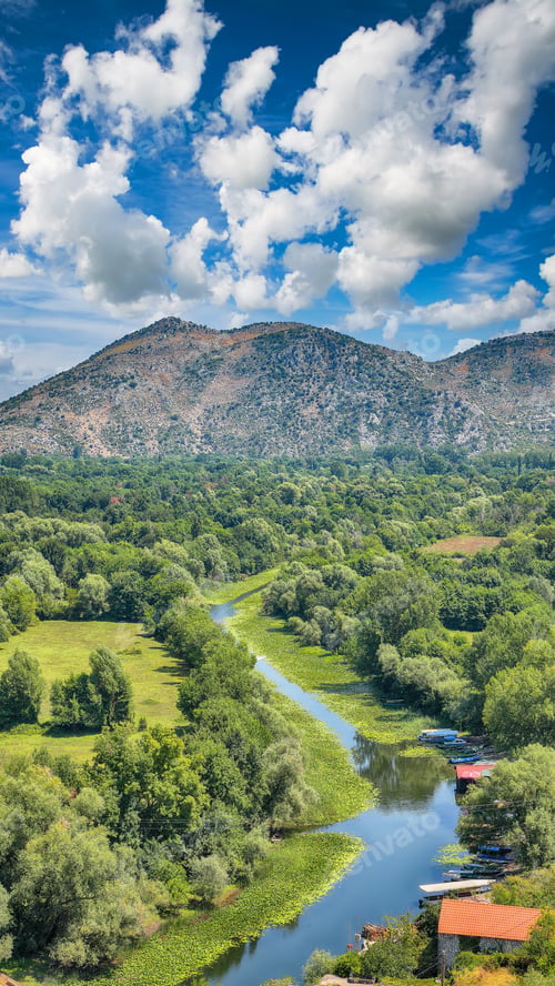 Preview: Captivating sunny morning view of valley of Moraca river from Zabljak Crnojevica Fortress.