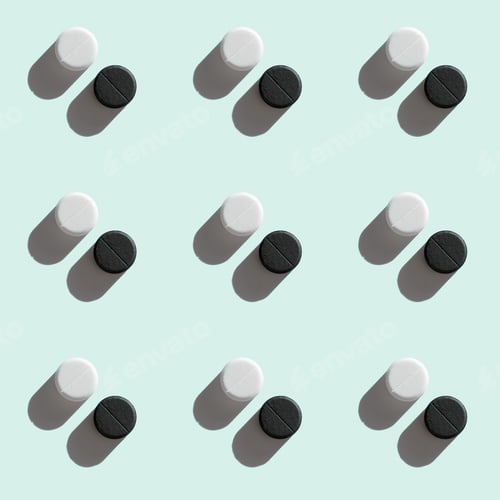 Preview: Pattern made of black and white pills