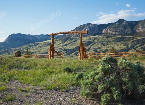 Preview: Ranch Gate Below Cliffs in the American West