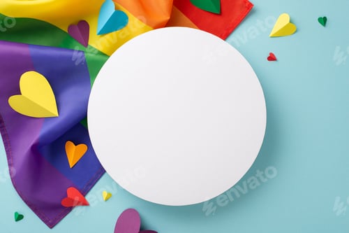 Preview: Rainbow Flag and Hearts Symbolizing LGBTQ Pride Celebration