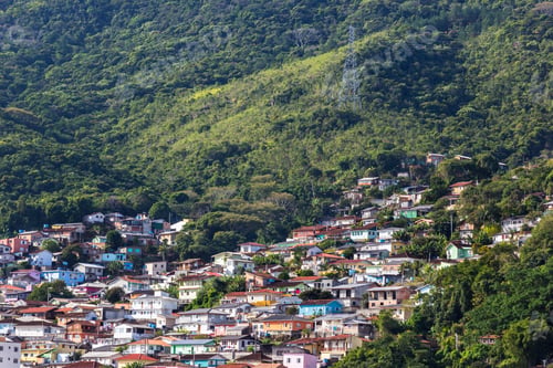Preview: Aerial view of a landscape with houses in Florianopolis, Santa Catarina, Brazil