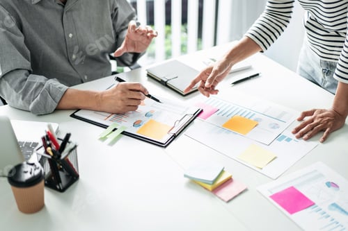 Preview: Business team colleagues consultation and discussion marketing p